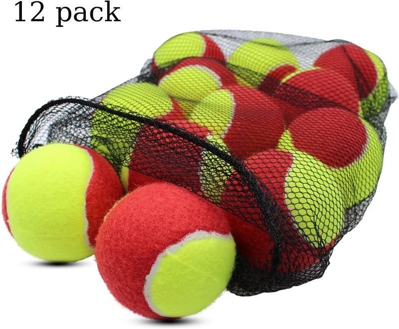 Magicorange Tennis Balls, 12 Pack Low Compression Stage Tennis Ball for Beginners Youth Kids Training Practicing with Mesh Bag for Easy Transport - Image 4